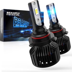 Set de 2 becuri HB3 Beamfly, aluminiu/plastic, negru, 12V, 6000k