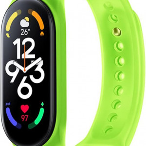 Set de 2 bratari pentru Xiaomi Mi Band 5/6/7 si Amazfit Band 5, Monuary, silicon, verde/portocaliu - Img 6