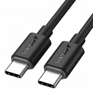 Set de 2 cabluri USB tip C Sunguy, incarcare rapida, 60W, negru - Img 1