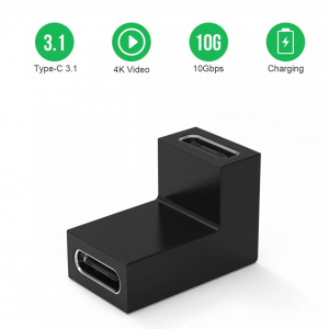 Set de 2 convertoare audio/video USB C la USB C Generic, metal/plastic, negru/argintiu, 19 x 13,5 x 11 mm