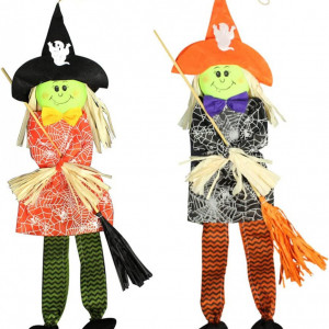 Set de 2 decoratiuni pentru Halloween Ropniik, textil/hartie, multicolor, 52/68 cm