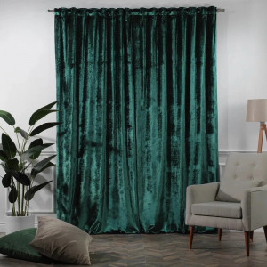 Set de 2 draperii Lilijan Home & Curtain, poliester, verde inchis, 140 x 325 cm