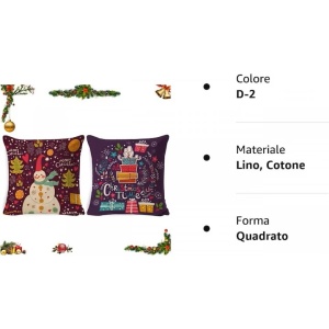 Set de 2 fete de perna model Craciun Shengruili, bumbac, multicolor, 45 x 45 cm - Img 3