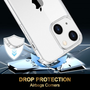 Set de 2 folii pentru ecran si husa de protectie pentru iPhone 14 Plus Fyy, TPU, transparent, 6,7 inchi