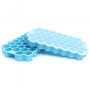 Set de 2 forme pentru cuburi de gheta Alnicov, silicon, albastru, 20 x 12 cm