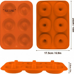Set de 2 forme pentru gogosi ZuWei, silicon, portocaliu/verde, 25 x 17,5 x 2,5 cm - Img 3
