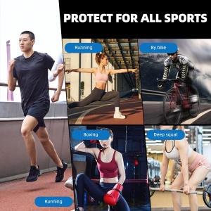 Set de 2 genunchiere Losvcbcx, bumbac, negru/portocaliu, marimea XL