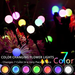 Set de 2 lumini decorative cu incarcare solara Dawris, LED, metal/plastic, multicolor, 70 cm - Img 4