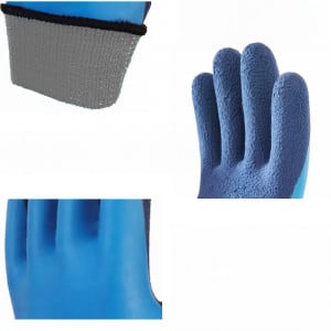 Set de 2 manusi pentru lucru Eco Line, lana/latex, albastru, marimea M