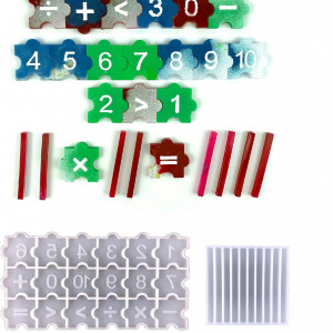 Set de 2 matrite pentru cifre si semne Coolon, silicon, alb, 20,3 x 10,5 cm / 6,5 x 6,9 cm - Img 1
