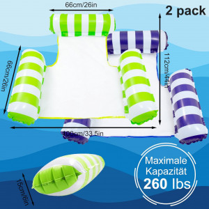 Set de 2 paturi gonflabile pentru piscina Chaohua, plastic, verde/alb/albastru, 100 x 112 cm - Img 6