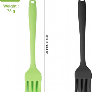 Set de 2 pensule pentru patiserie Rairsky, silicon, negru/verde, 20, 8 x 3,2 cm - Img 7