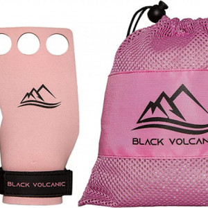 Set de 2 protectii pentru palme Black Vulcanic, piele, roz/negru, L - Img 1