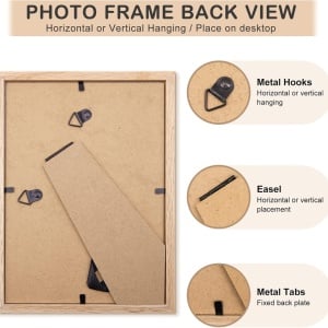 Set de 2 rame foto Arob Art, lemn masiv/plexiglas/MDF, natur, 14,5 x 19,5 cm