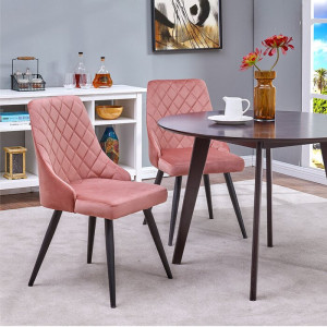 Set de 2 scaune Clocher, roz/negre, 88 x 50,5 x 51 cm - Img 3