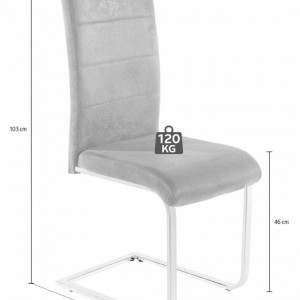 Set de 2 scaune COSY microfibra gri - Img 3
