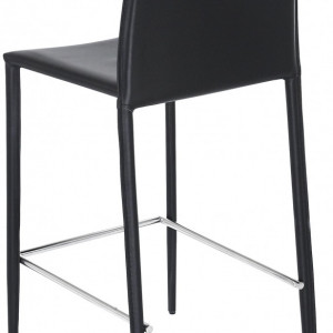 Set de 2 scaune de bar Boréalys din piele, negru - Img 5