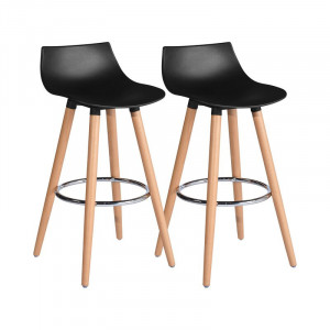 Set de 2 scaune de bar Daisy, negru, H 65 cm - Img 1