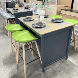 Set de 2 scaune de bar Karll, polipropilena/metal, verde/natur, 75 x 48 cm - Img 10