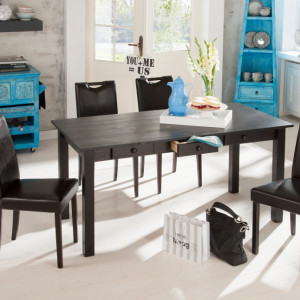 Set de 2 scaune de living Siena piele sintetica/lemn, maro inchis, 43 x 57 x 92 cm - Img 3