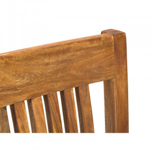 Set de 2 scaune Eccles, lemn masiv, natur, 100 x 43 x 43 cm - Img 5