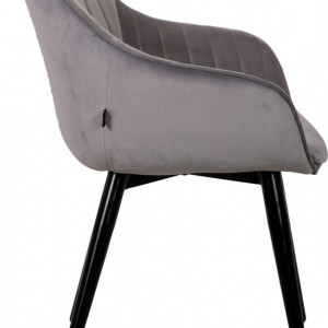 Set de 2 scaune Isalie, gri/negru, 57 x 62 x 84 cm - Img 3
