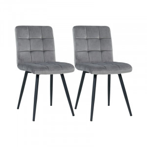 Set de 2 scaune Leann gri, 84 x 44 x 52 cm - Img 1