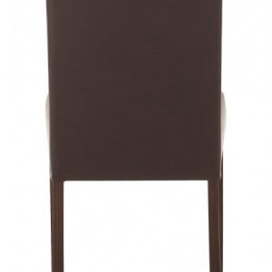 Set de 2 scaune Lucca piele sintetica/lemn masiv de pin, maro inchis, 43 x 56 x 92 cm - Img 6