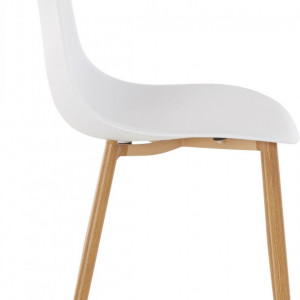 Set de 2 scaune Miller, plastic/metal, alb/maro, 44 x 52 x 87 cm - Img 4