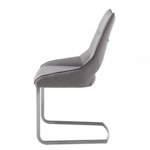 Set de 2 scaune Nidri tesatura / otel inoxidabil, gri deschis, 62 x 96 x 53 cm - Img 3