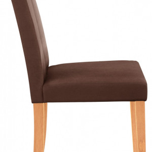 Set de 2 scaune Siena - tapitate - maro/lemn - Img 2