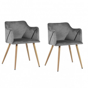 Set de 2 scaune Sofiya, gri, 75 x 52 x 52 cm - Img 1