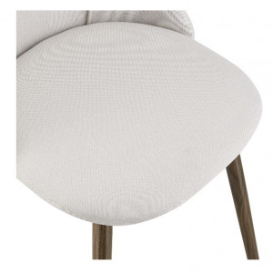 Set de 2 scaune tapitate Harsens, poliester/metal, bej/maro, 83 x 50 x 53 cm