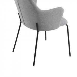 Set de 2 scaune tapitate Oslo, negru/gri, 58 x 53 x 85 cm - Img 5