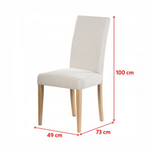 Set de 2 scaune tapitate Selsey Living, bej/maro, 100 x 49 x 73 cm - Img 2