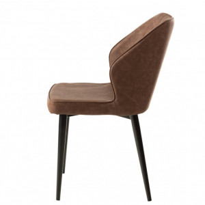 Set de 2 scaune Watson piele sintetica/otel, maro, 49 x 84 x 61 cm - Img 5