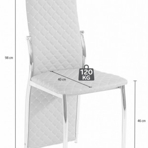 Set de 2 scaune Wilson - negru/argintiu - Img 2