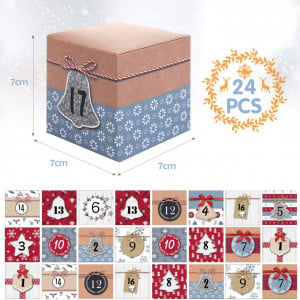 Set de 24 cutii pentru calendarul de advent LIHAO, carton, multicolor, 7 x 7 x 7 cm - Img 8