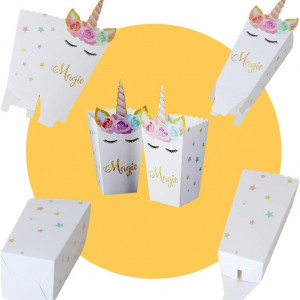 Set de 24 cutii pentru popcorn MUYOS, carton, multicolor, 6,5 x 6,5 x 21,5 cm - Img 6