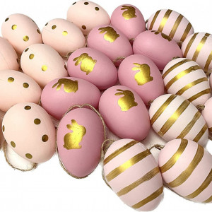 Set de 24 oua pentru Paste Khevga, plastic, multicolor, 6 cm - Img 1