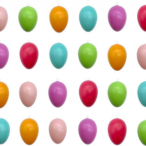 Set de 24 oua pentru Paste Mijoma, plastic, multicolor, 3 x 4 cm