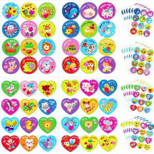 Set de 288 stickere Qpout, hartie, multicolor, 4 cm