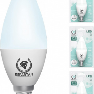 Set de 3 becuri Espartan, LED, metal/sticla, alb rece, 10 x 3,7 cm, 6 W