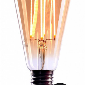 Set de 3 becuri incandescente reglabile cu baza E27 CROWN LED, 110 V-130 V,alb cald, auriu, 320 lumeni, 13,9 x 6 cm 