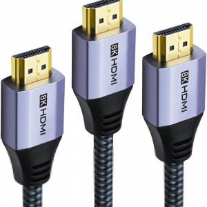 Set de 3 cabluri HDMI DDMALL, 8K, mov, 3 m