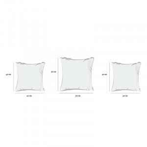 Set de 3 perne decorative Honeycutt, poliester, portocaliu/turcoaz