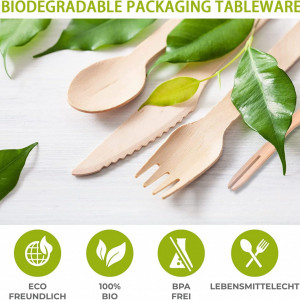 Set de 300 de tacamuri MEISHANG, lemn, natur,  9 -14 cm