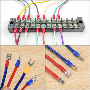 Set  de 330 conectori electrici, 2.8 mm/4.8 mm/6.3 mm, multicolor, alama/PVC