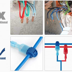 Set de 360 conectori pentru cabluri Ysislybin, cupru/plastic, rosu/albastru/galben - Img 4