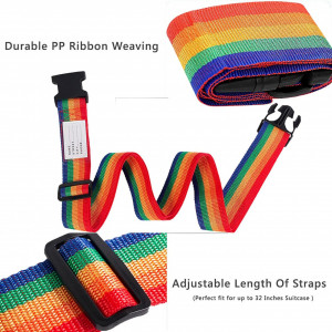 Set de 4 curele pentru troler Zeaying, poliester/plastic, multicolor, 200 x 5 cm - Img 7